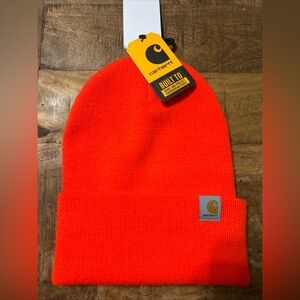 CARHARTT KNIT CUFFED BEANIE AH4597-M 100% Acrylic BRIGHT ORANGE One Size NWT